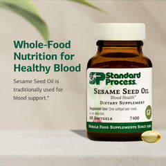 Standard Process Sesame Seed Oil softgels close-up for convenient use