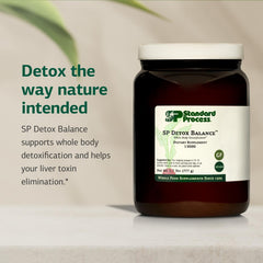SP Detox Balance powder pour showing a pea protein blend ideal for plant-based protein intake