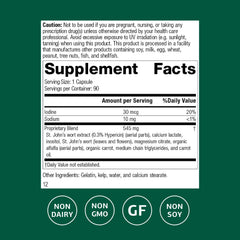 Closeup of St. John's Wort-IMT capsules for daily wellness use