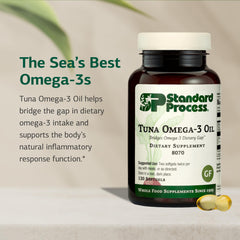 Standard Process Tuna Omega-3 Oil label highlights EPA and DHA content
