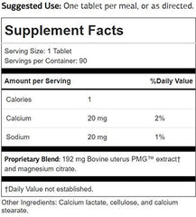 Standard Process Utrophin PMG 90 tabs packaging view highlighting support for reproductive health.