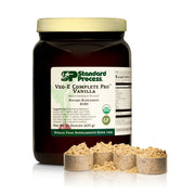 Standard Process Veg-E Complete Pro vanilla bottle highlights a plant-based protein for recovery support