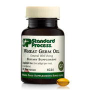 Standard Process Wheat Germ Oil bottle displaying premium packaging for daily antioxidant support.