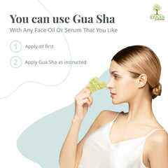 STARR GIA jade gua sha shows the easy-grip groove for comfortable handling.