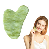 STARR GIA Xiuyan jade face massage tool with smooth surface for sculpted features.