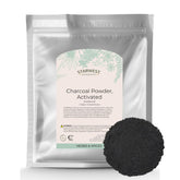 Starwest Botanicals activated hardwood charcoal powder in a resealable bag for easy storage.