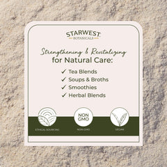 Starwest Botanicals astragalus root powder measured for easy use.
