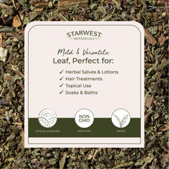 Starwest Botanicals certified organic comfrey leaf ready for infusions and blends