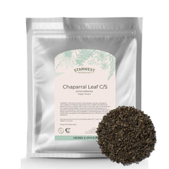 Starwest Botanicals chaparral leaf dried bag for a soothing tea infusion