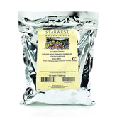 Starwest Botanicals chicory root roasted granules bag shown, ideal for a coffee substitute or earthy beverage.