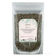 Starwest Botanicals Echinacea Angustifolia dried leaf closeup for soothing herbal teas