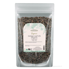 Starwest Botanicals Ginkgo leaf cut and sifted for herbal use.