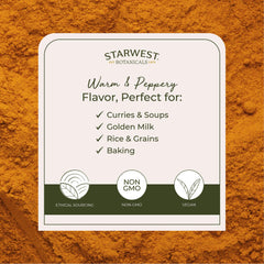 Starwest Botanicals ground turmeric powder in a bowl for curries