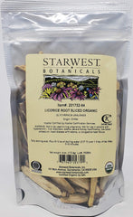 Starwest Botanicals licorice root sliced, perfect for tea infusions and flavoring recipes.