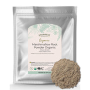 Starwest Botanicals marshmallow root powder in scoop, ideal for tea blends