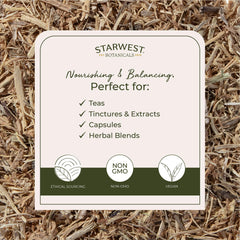 Starwest Botanicals nettle root used in soups and stews with earthy aroma.