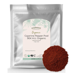 Starwest Botanicals Organic Cayenne Pepper Powder 90k HU adds heat to sauces and meats