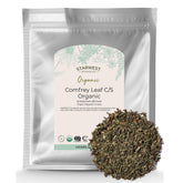Starwest Botanicals organic comfrey leaf in a cut-and-sifted bulk bag for infusions