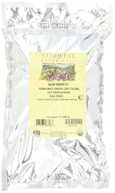 Starwest Botanicals Organic Green Yerba Mate leaf cut in 1 lb bag ideal for hot or iced brews