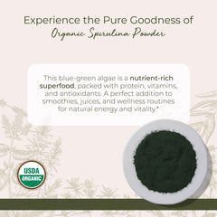 Starwest Spirulina powder in resealable pouch, convenient superfood for juices