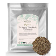 Starwest Botanicals St Johns Wort dried flowers for calming tea and blends.