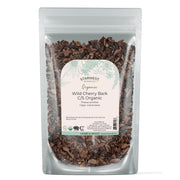Starwest Botanicals Wild Cherry Bark packaging front for versatile tea blends.