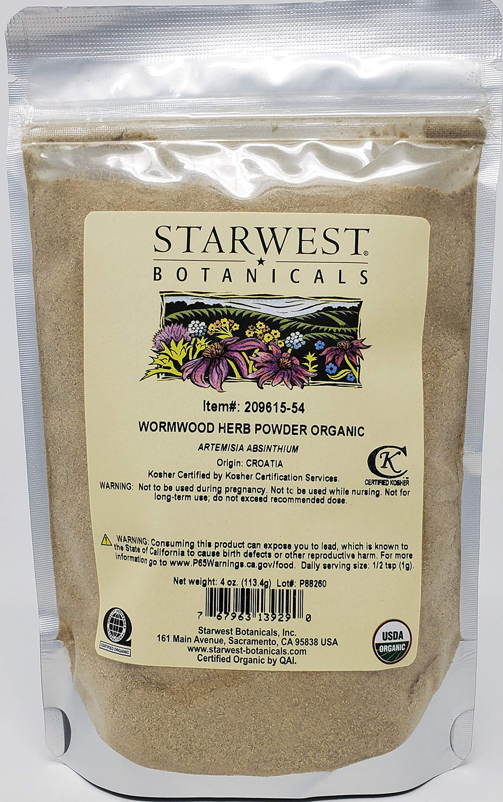 Starwest Botanicals wormwood powder for sauces and dressings, adds depth