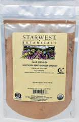 Starwest Hawthorn Berry powder in 4 oz jar ideal for smoothies and teas