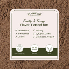 Starwest Rosehips Powder Kosher organic label signaling quality.
