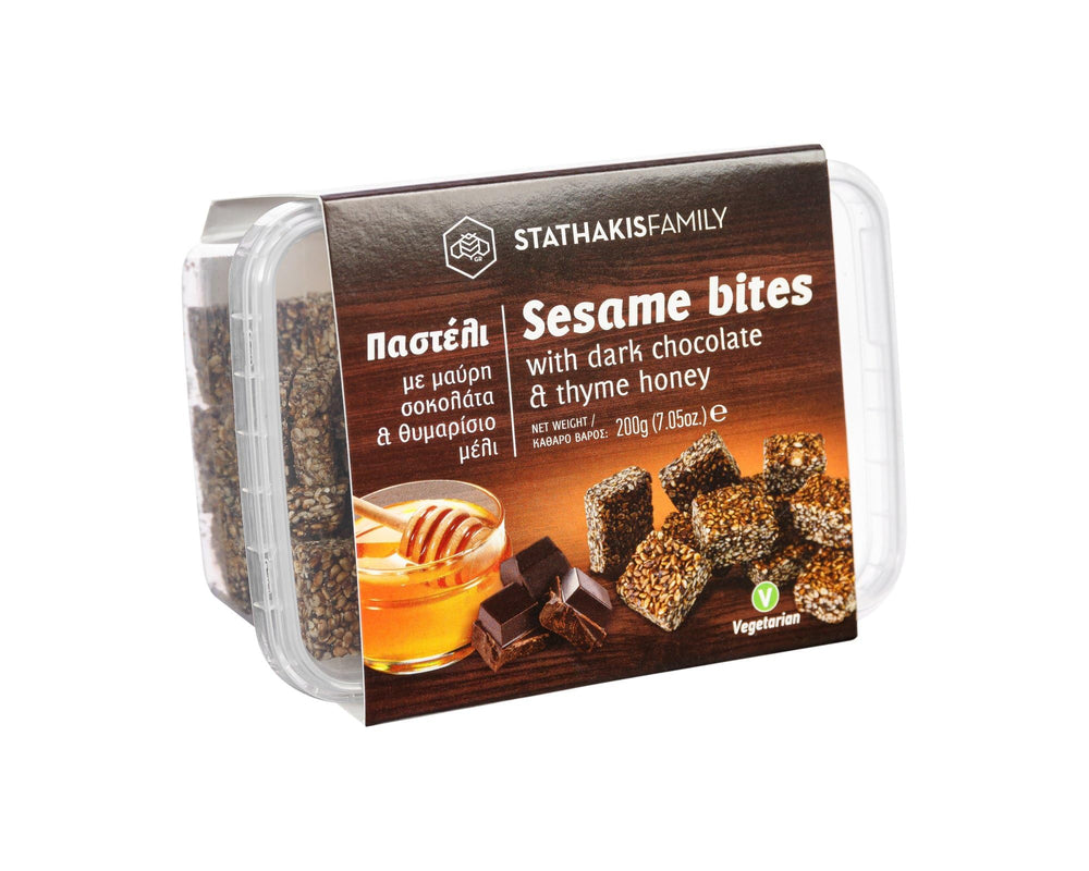 Stathakis Family sesame bites in a 200 g pack, ready to snack.