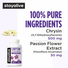 Stay Alive Passion Flower Extract powder and chrysin blend, natural daily support.
