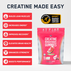 Closeup of SteelFit Creapure Gummies for juicy, easy daily dosing