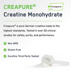 SteelFit Creapure powder mixing in glass with water demonstrates easy blending.