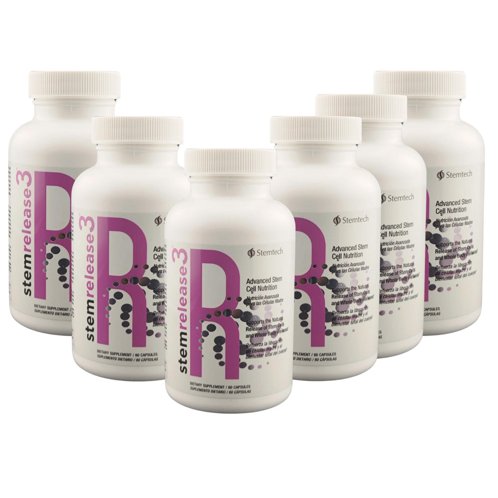 StemTech Stemrelease3 bottle front view; easy-to-swallow capsules for daily use