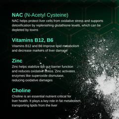 STERVA Liver Fusion bottle label highlights NAC and silymarin benefits