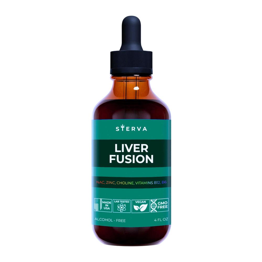 STERVA Liver Fusion liquid bottle pour for easy daily liver support