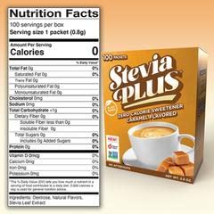 Stevia Plus packets close-up highlights natural sweetness from stevia extract