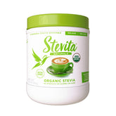 Stevita Organic Stevia & Erythritol 16oz jar for sugar-free baking and beverages.