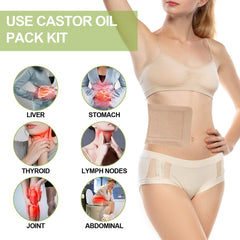STFOCE castor oil pack wrap with self-adhesive for easy application
