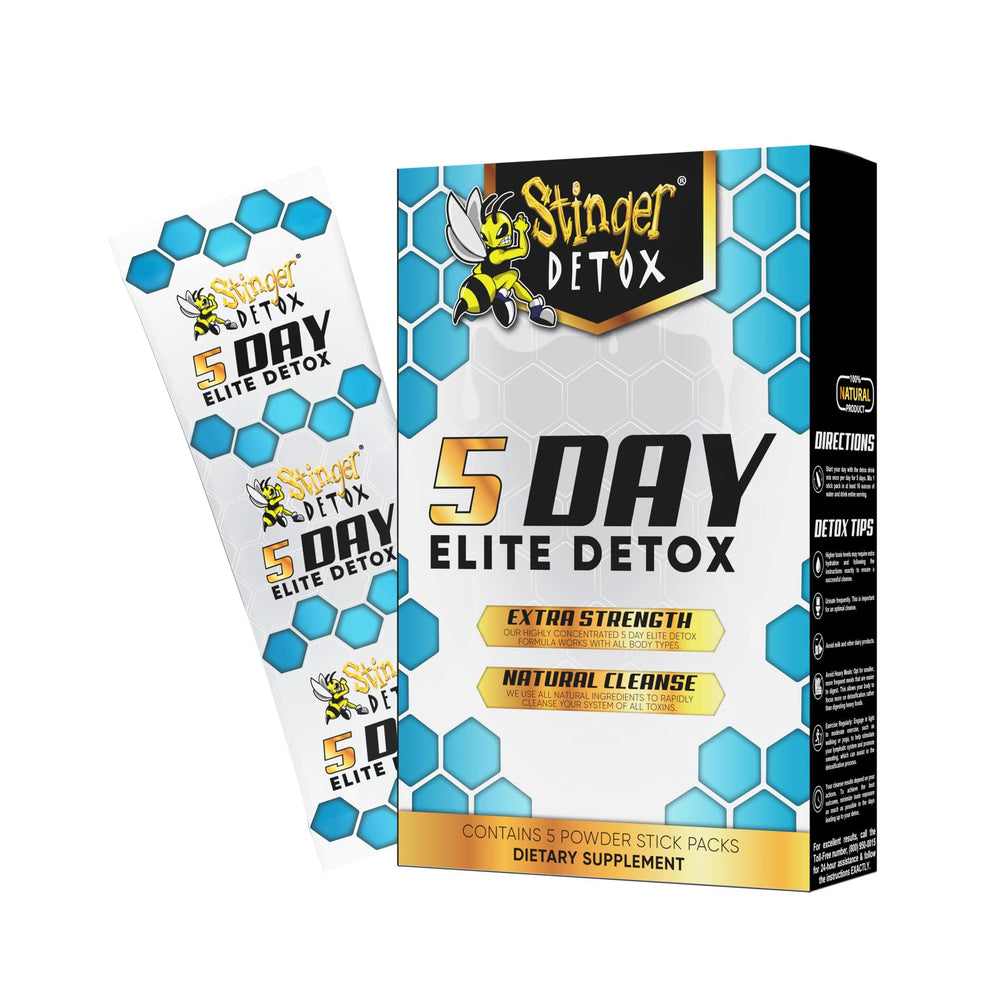 Stinger Detox 5-Day Elite packs for a convenient daily detox routine