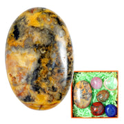 STINO Crazy Agate oval 2.4in worry stone for pocket calm on the go