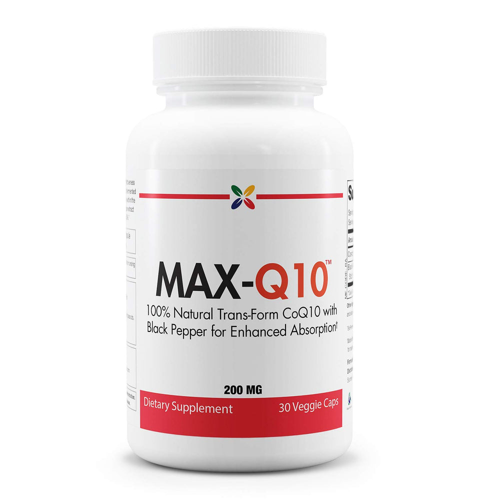 Stop Aging Now MAX Q10 bottle front for energy support and absorption