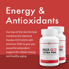Stop Aging Now MAX-Q10 Ultra CoQ10 softgels label closeup - premium formula details