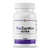 Stop Aging Now PurZanthin 12 mg softgel bottle displayed on shelf for daily antioxidant support.