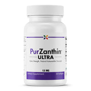 Stop Aging Now PurZanthin 12 mg softgel bottle displayed on shelf for daily antioxidant support.