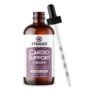 Strauss Heartdrops Cardio bottle front with a clear label for daily use.