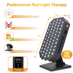 Streamlet red light therapy panel on face during home treatment
