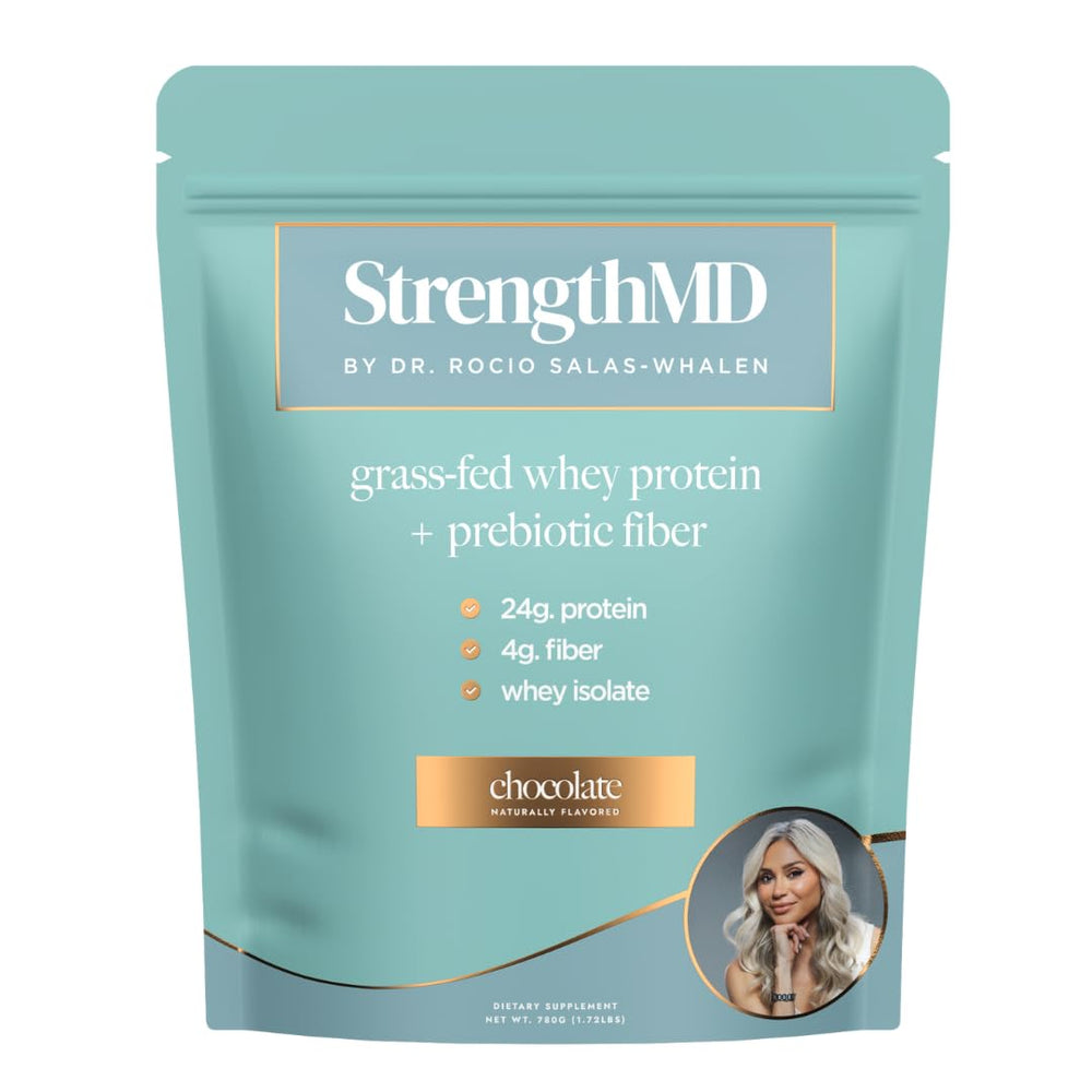 StrengthMD grass-fed whey powder bag ready for post-workout fuel