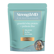 StrengthMD grass-fed whey powder bag ready for post-workout fuel