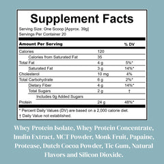 StrengthMD chocolate-flavored whey shake poured for creamy texture